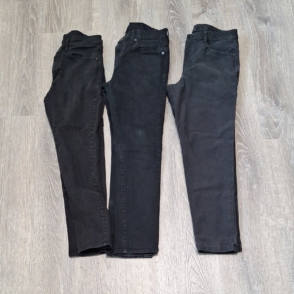 Men’s Designer Black Slim Straight Jeans Lot – Lululemon, J.Crew, Muji - Picture 8 of 9